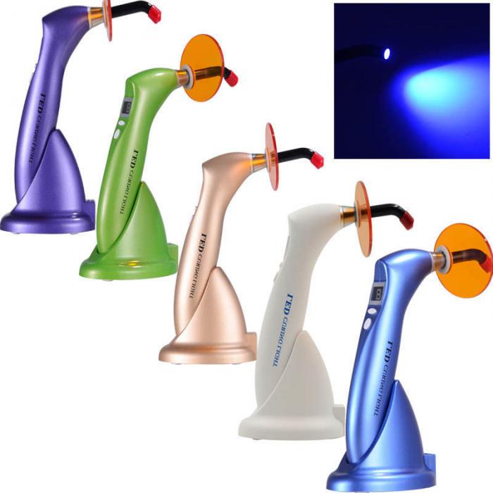 5 Farben Dental LED Polymerisationslampe kabellos schnurlos 1500mw für Zahnarzt