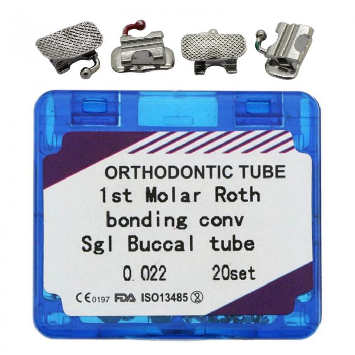Dental Kieferorthopädische Bindung Bukkal Rohr Konvertierbar Roth 0.022 1st Molar 20 Sets