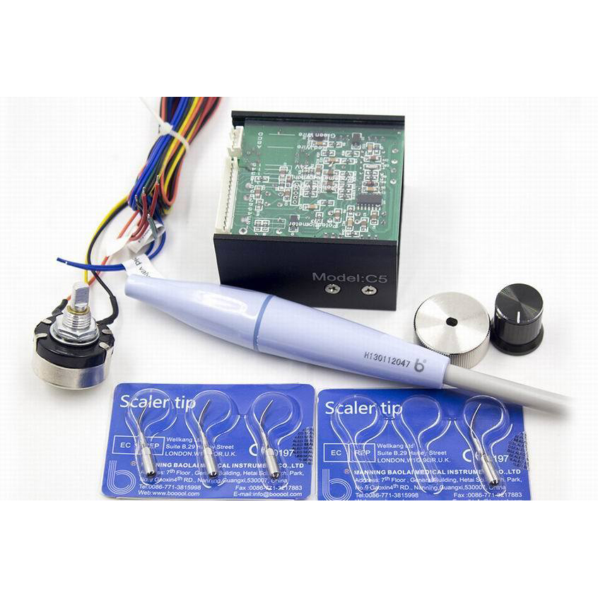 Baolai Dental C5 Eingebauter Ultraschall-Scaler mit H1-Handstück und 4 * Spitzen