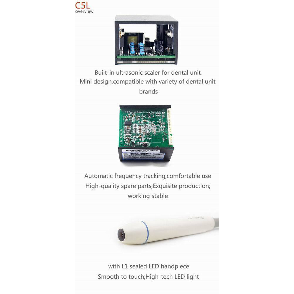 Baolai Dental Eingebauter Ultraschall-Scaler mit L1-LED-Handstück und 4 Spitzen