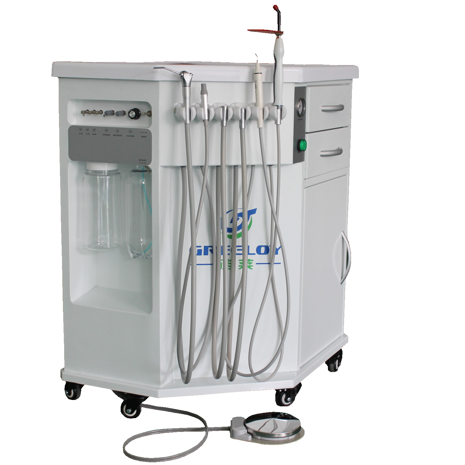 Greeloy® GU-P212 Einbau-Polymerisationslampe Zahnsteinentferner Ultraschall 3 in 1 Mobile Dentaleinheit