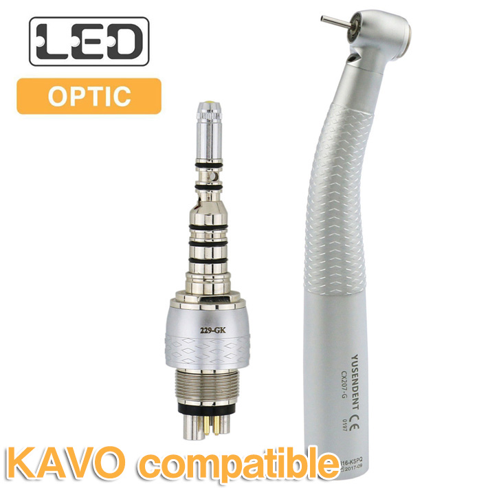 YUSENDENT® COXO CX207-GK-PQ Zahnarzt LED Glasfaser Turbine handstück mit KAVO Schnellkupplung