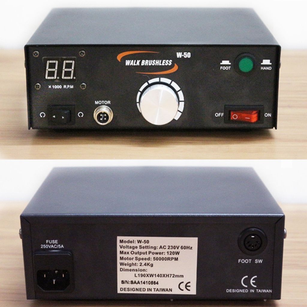 WALK W-50 BRUSHLESS Mikromotor-Poliermaschine für Dentallabore + Bürstenlose Mikromotor-Handstück 50K RPM