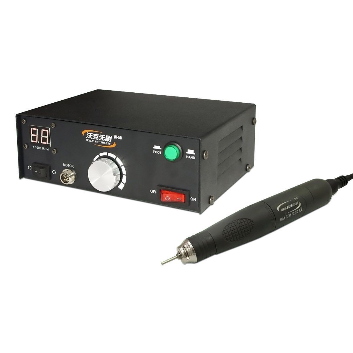 WALK W-50 BRUSHLESS Mikromotor-Poliermaschine für Dentallabore + Bürstenlose Mikromotor-Handstück 50K RPM
