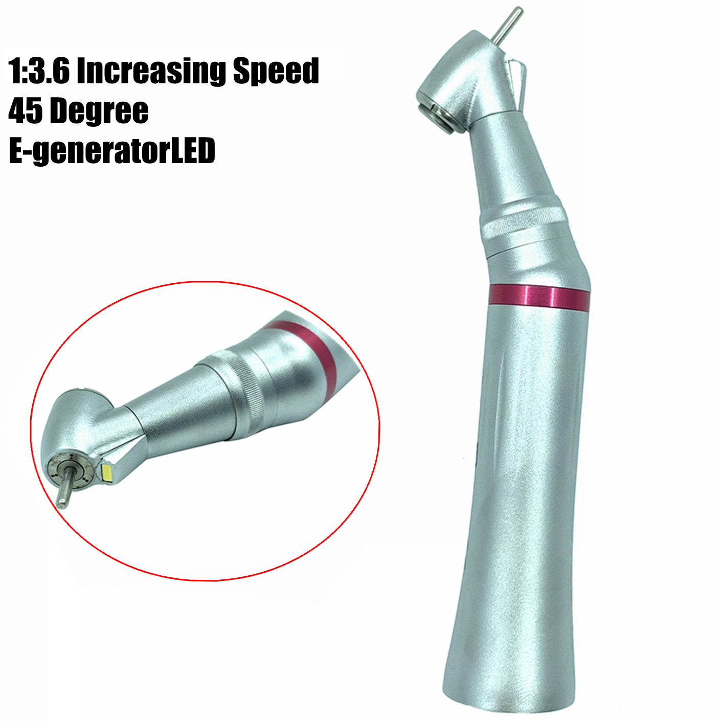 Tealth CH1020 45 Grad Led 1:3.6 Rotes Winkelstück Zahnarzt E-Generator Chirurgische Handstück