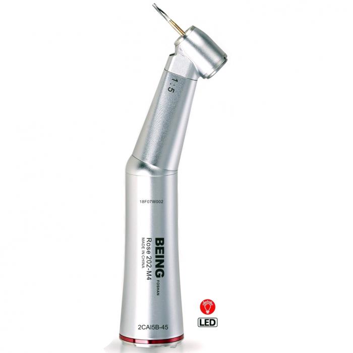 BEING 45°1:5 Glasfaser Rotes Winkelstück Zahnarzt LED Chirurgische Handstück