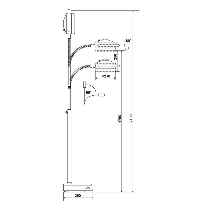 KWS® KD-2012D-3 Medizinische Chirurgische LED Schattenlose Lampe (Grundtyp, Stehtyp)