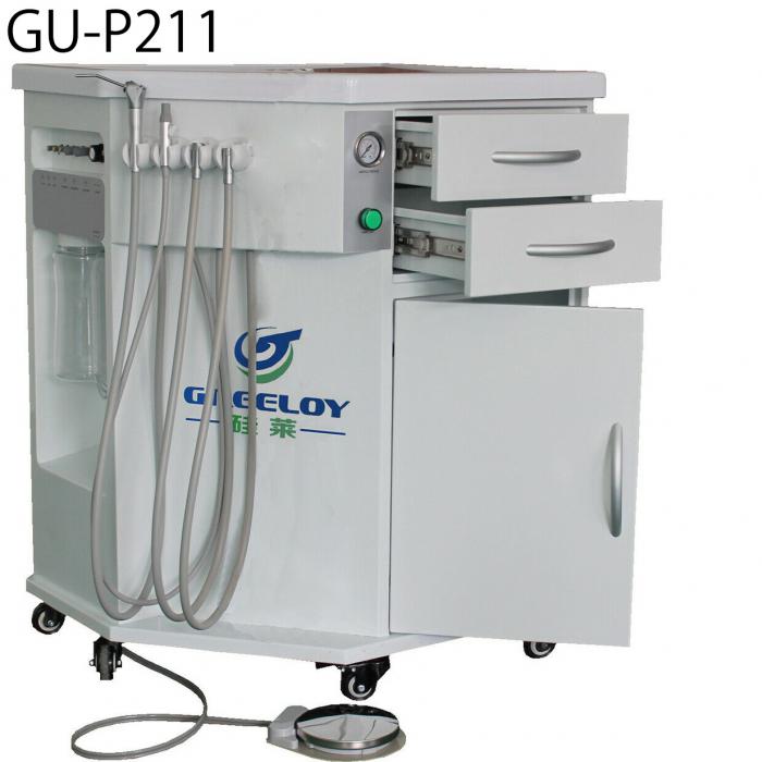 Greeloy® GU-P211 Fahrbarer Dental-Schrank (Kompressor + Speichelsauger +3-Funktionen Spritze)