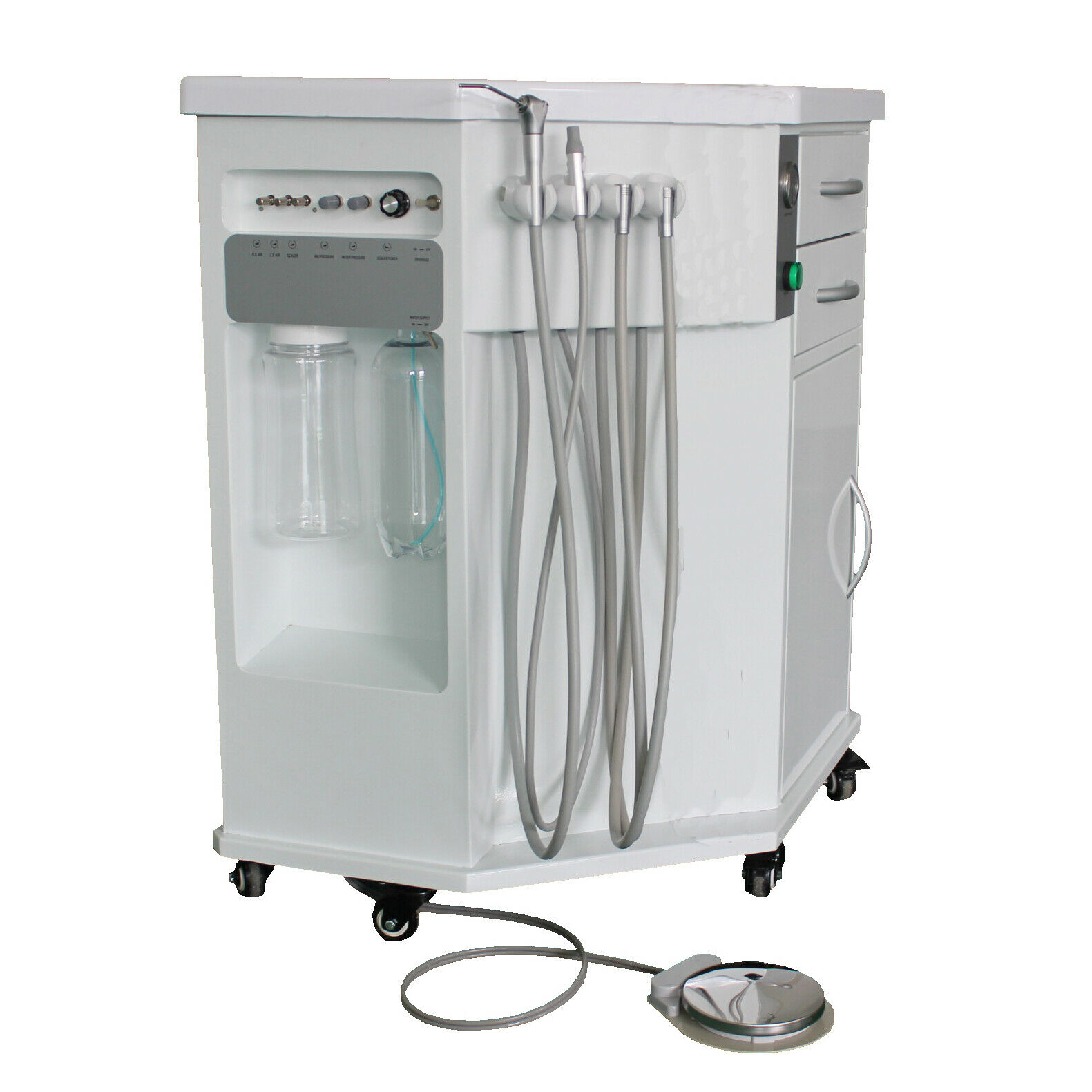 Greeloy® GU-P211 Fahrbarer Dental-Schrank (Kompressor + Speichelsauger +3-Funktionen Spritze)