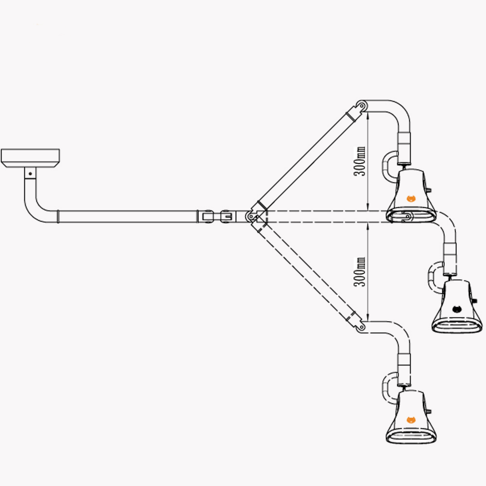 21W LED hängende chirurgische Turmlampe medizinische Untersuchungsleuchte KWS KD-202B-8