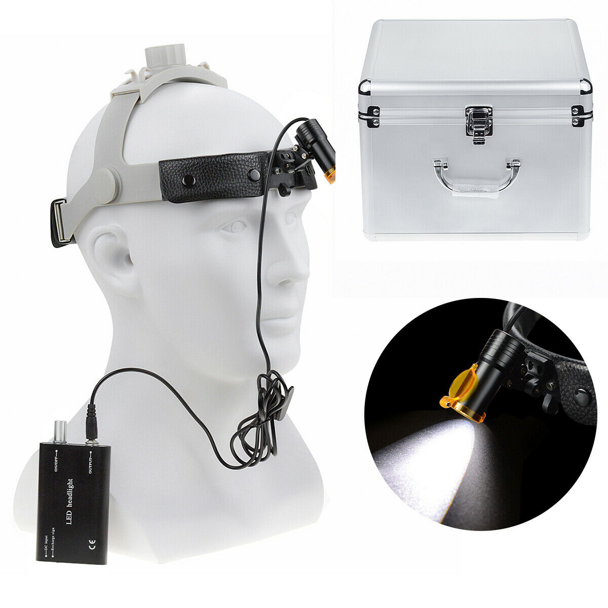 5W LED Dental Medical Scheinwerfer mit Filterkopfbügelscheinwerfer + Aluminiumbox