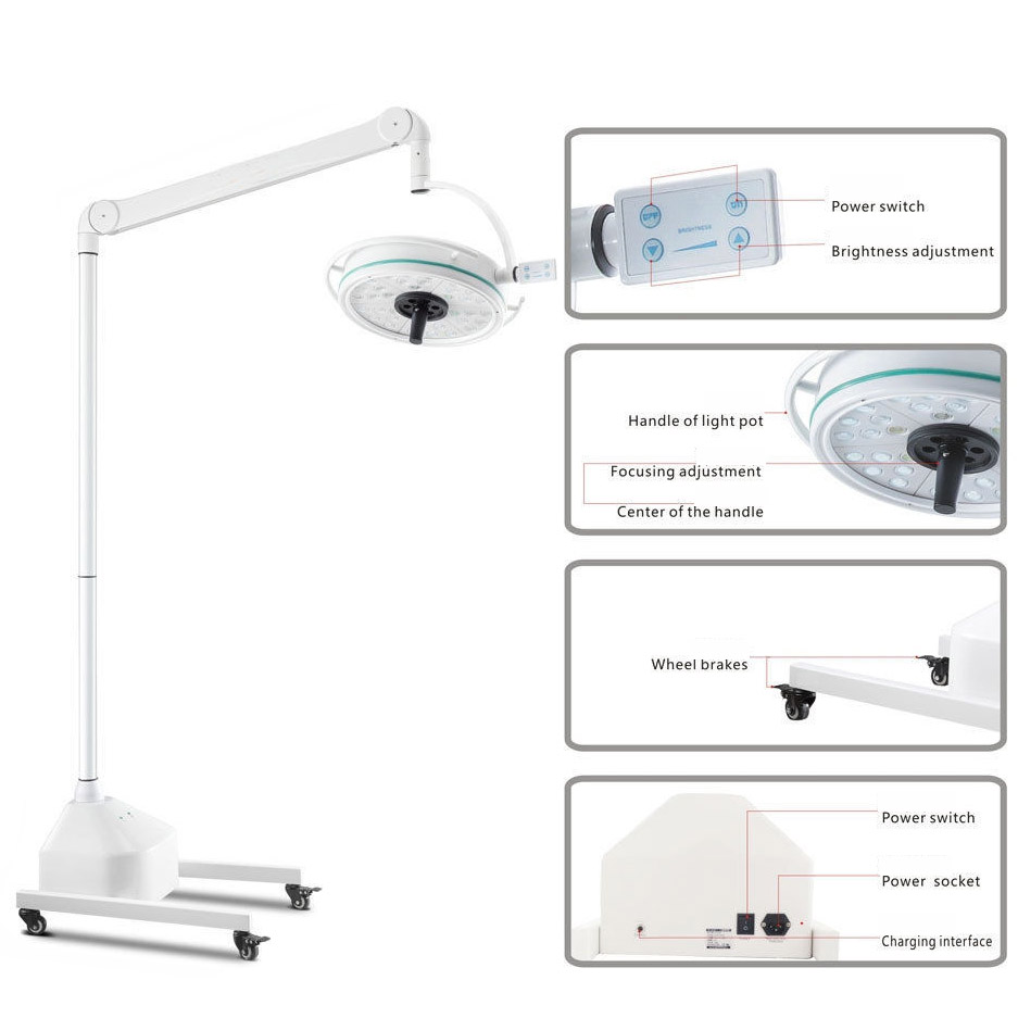 108W LED tragbare schattenlose Lampe Chirurgische medizinische Untersuchungsleuchte KWS KD-2036D-3