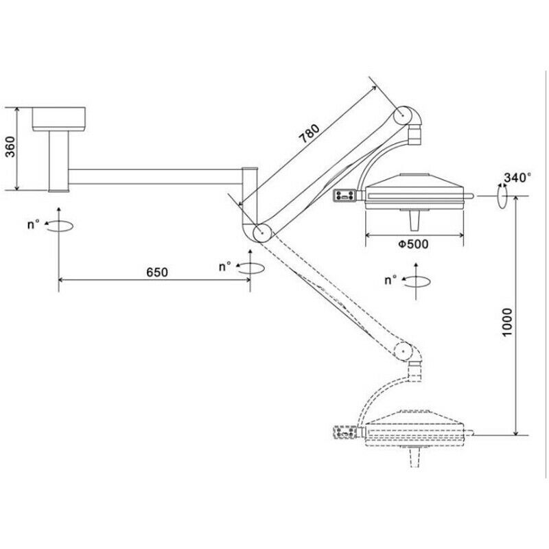 108W Decken-LED Schattenlose Lampe Chirurgische medizinische Untersuchungsleuchte KWS KD-2036D-2