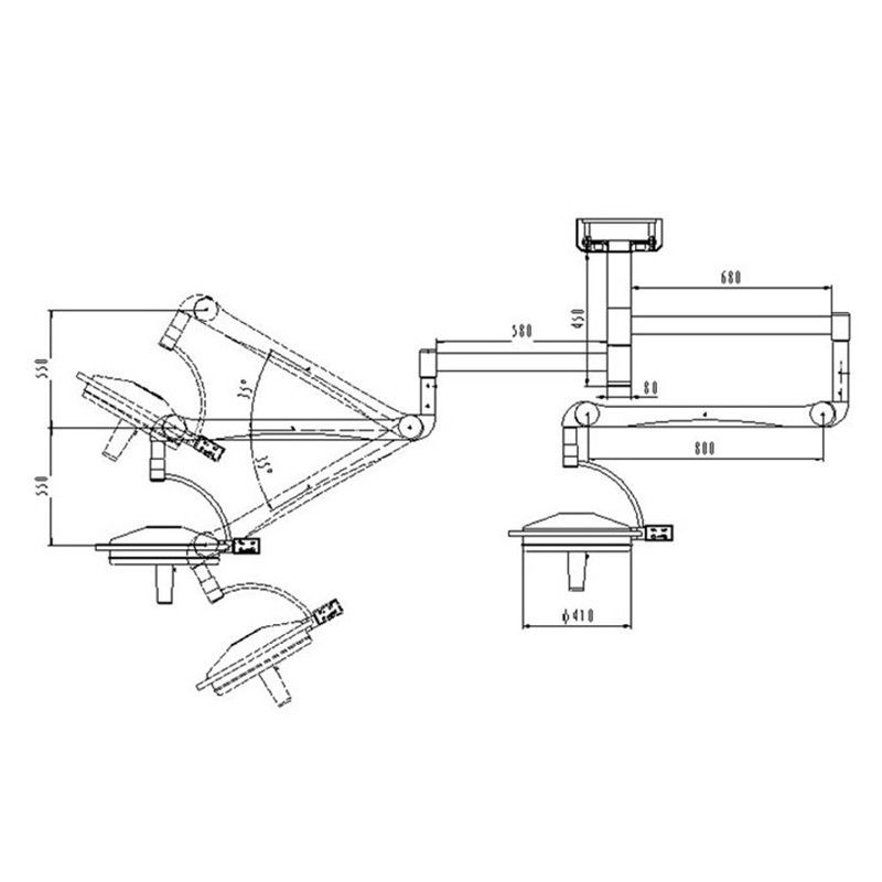 216W LED-OP-Untersuchungslicht mit zwei Köpfen und schattenloser Lampe KWS KD-2072B-2
