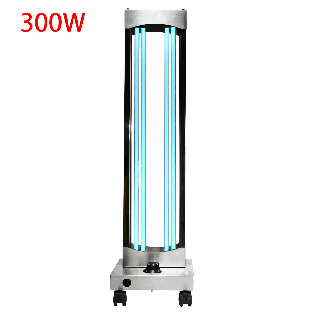 300W UV-Ozon-Sterilisator Keimtötende Lampe UVC-Lichtwagen Edelstahl mit Radarsensoren