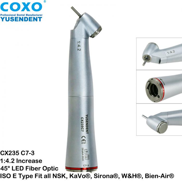 YUSENDENT CX235 C7-3 45° Zahnarzt Rotes Winkelstück 1:4.2 Handstück