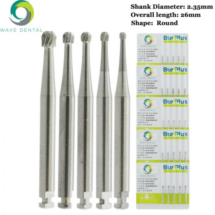 10 Stück WaveDental RA SURG Winkelstück-Schaft Hartmetallbohrer Zahnmedizin 2 4 5 6 8# Runden Zahnbohrer