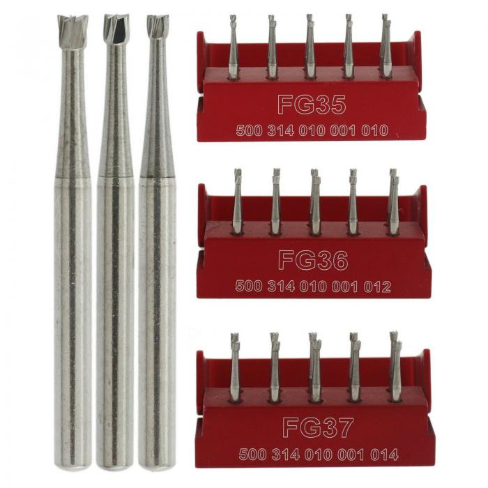 10 Stück SBT FG 35 36 37 FG-Schaft Hartmetallbohrer Zahnmedizin 1.6mm Umgekehrter Kegel Zahnbohrer