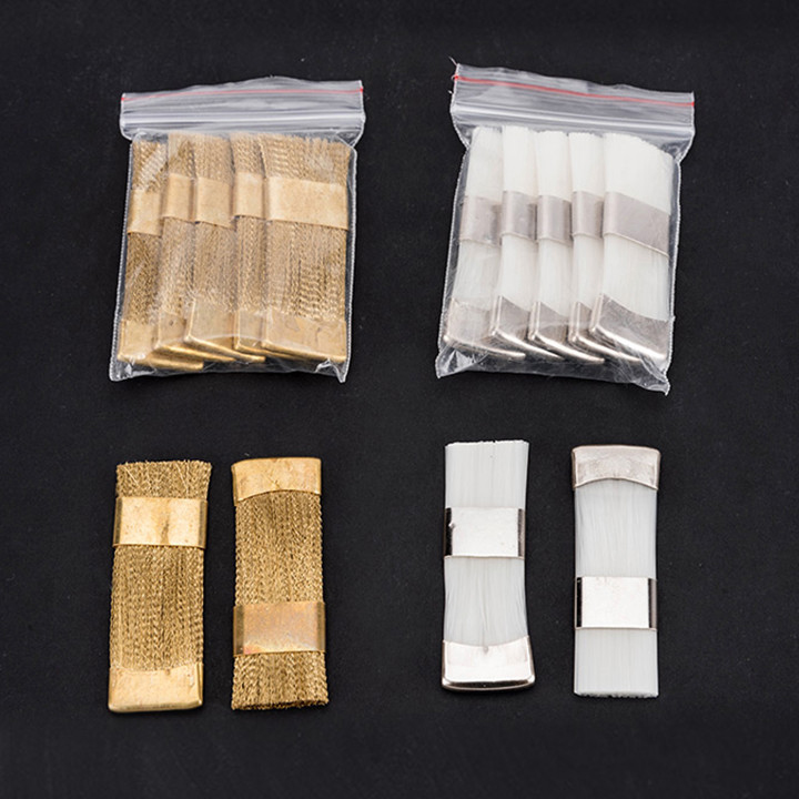 50 Stück Zahnbohrer Reinigungswerkzeug Messing Nylon Drahtbürste Bohrerreinigungsbürsten