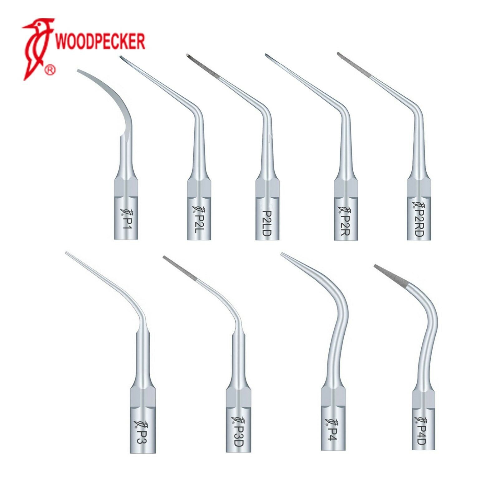 10 Stk Woodpecker P1 P2L P2R P2LD P2RD P3 P3D P4 P4D UltraschallScaler Spitze