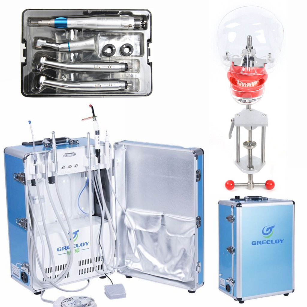 Greeloy® GU-P206 Mobile Zahnarzt Behandlungseinheit + LY LY-L201 Handstück-Kit + Zahnmedizin-Patientensimulator Phantomk