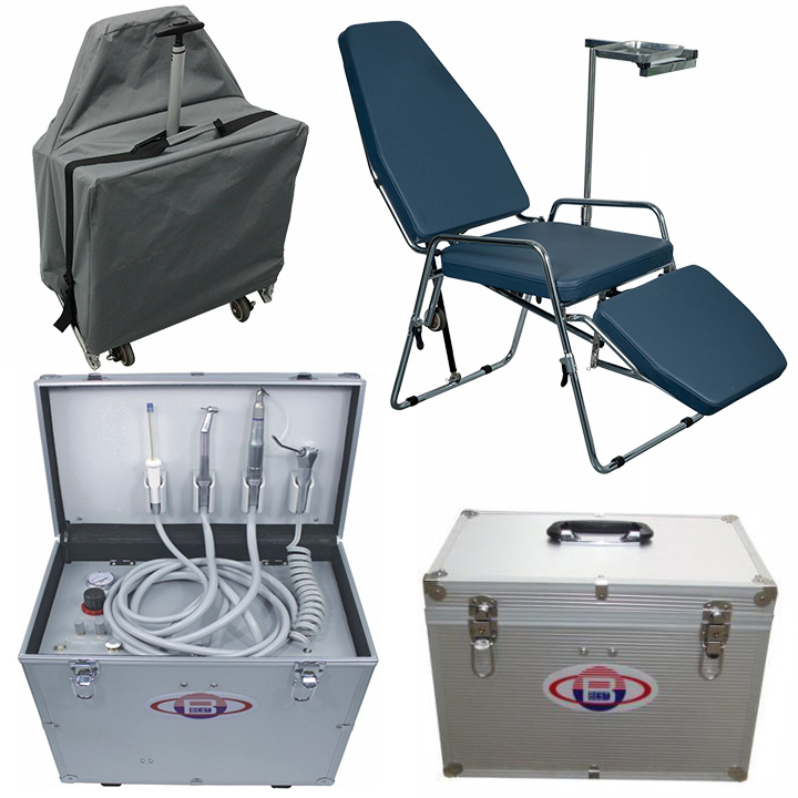 Best® BD-402 Mobile Dentaleinheit + Greeloy GU-P101 Tragbare Zahnarztstühle mit schwarzem Rucksack