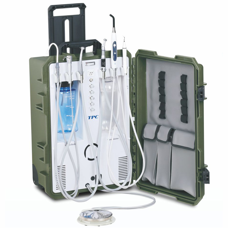 TPC PC2930 mobile behandlungseinheit zahnarzt mit eingebauter scaler und polymerisationslampe