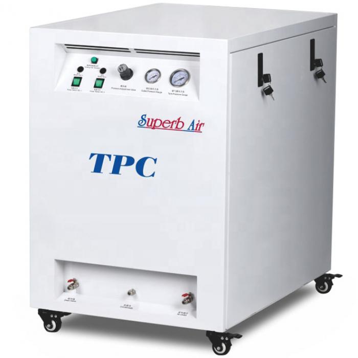 TPC leiser mobiler zahnmedizinischer ölfreier Luftkompressor mit schalldichtem metallkabinett