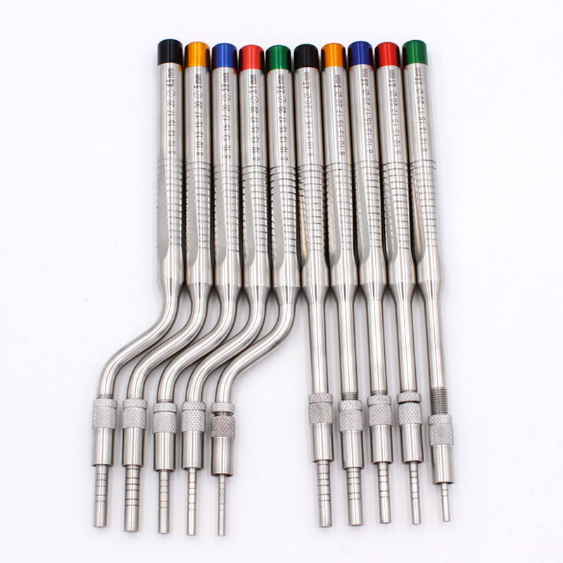 5 Stk./Set Osteotom Set ​Abgewinkelt Osteotomie konkav Sinus Implantat Heber Kassette