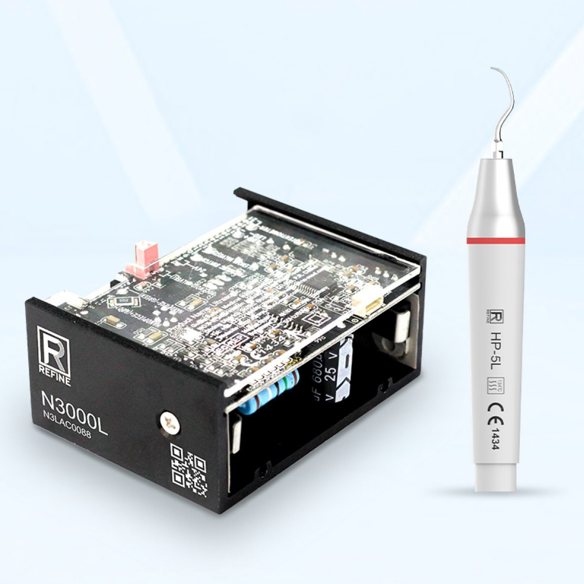 Refine® N3000L Gebaut in Ultraschall Scaler für Zahnarztstühle (Mit endodontischer Funktion & LED Lichter, Kompatibler EMS Woodpecker)