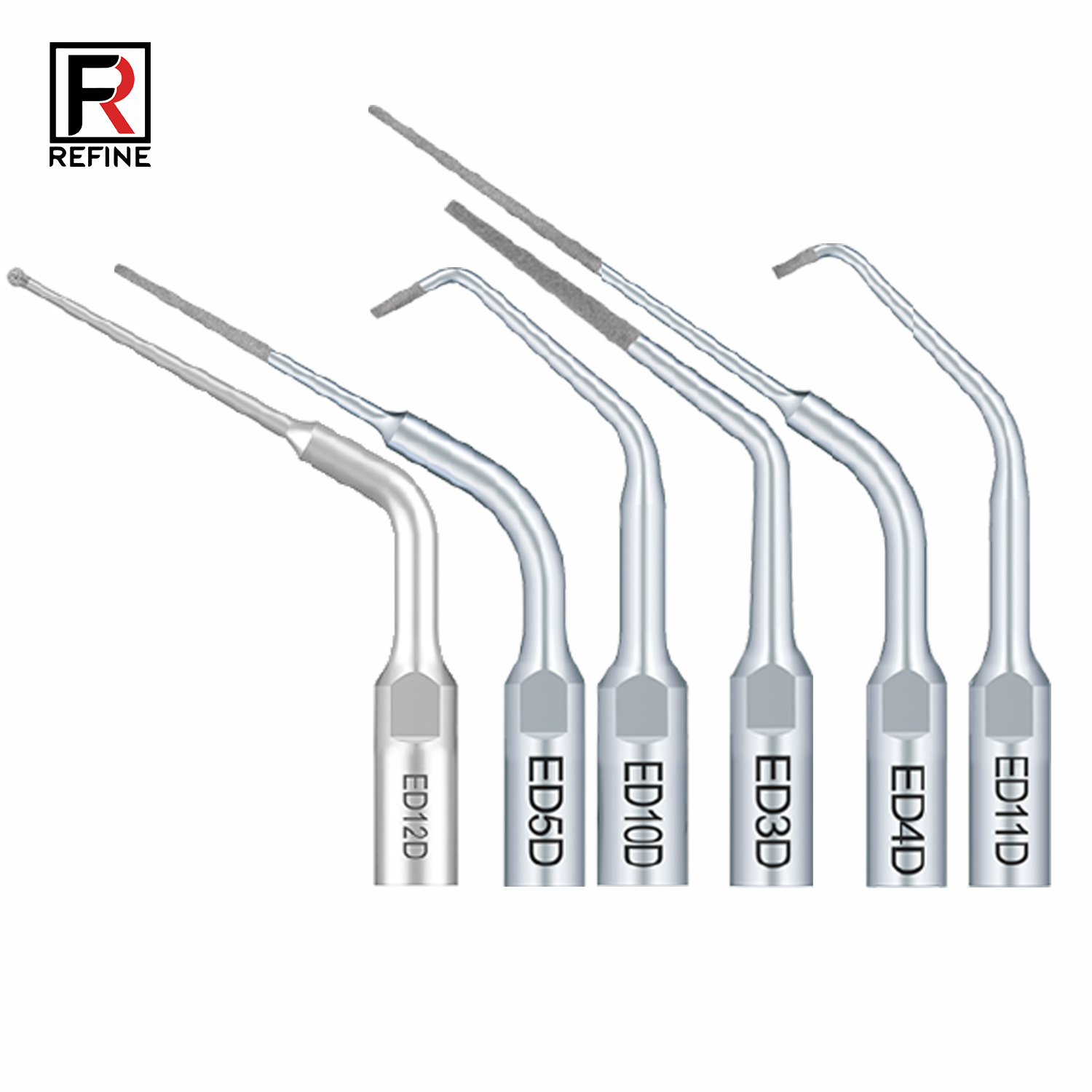 10 Stücke Refine® Piezo Spitzen für Endodontie ED1 ED2 ED3 ED4 ED5 ED6 ED7 ED8 ED9 ED10 ED11 ED14 ED15 (Kompatibel SATELEC NSK DTE)