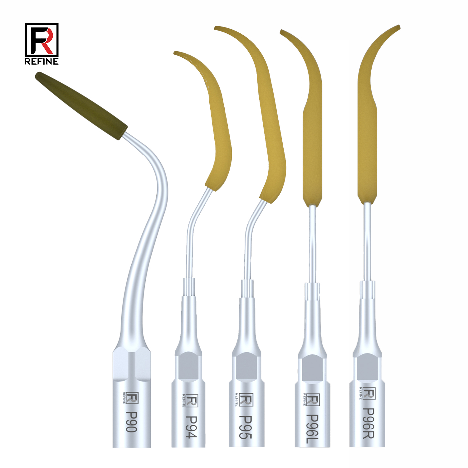 5 Stück Refine® Ultraschall Piezo Spitzen für Implantatreinigung P90 P94 P95 P96L P96R (Kompatible mit REFINE EMS MECTRON Woodpeaker)