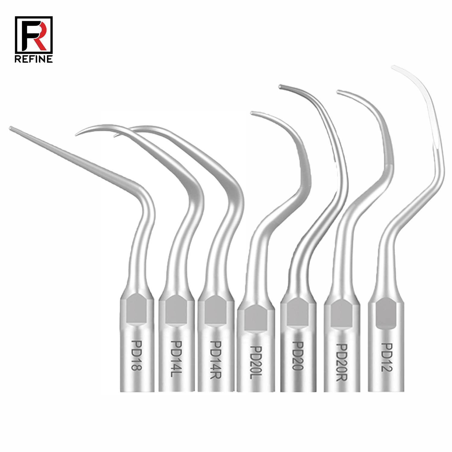 10 Stück Refine® Piezo Spitzen für Parodontologie PD2L PD2LD PD2R PD2RD PD5 PD6 PD7 PD8 PD10 (Kompatibel mit SATELEC NSK DTE GNATUS)