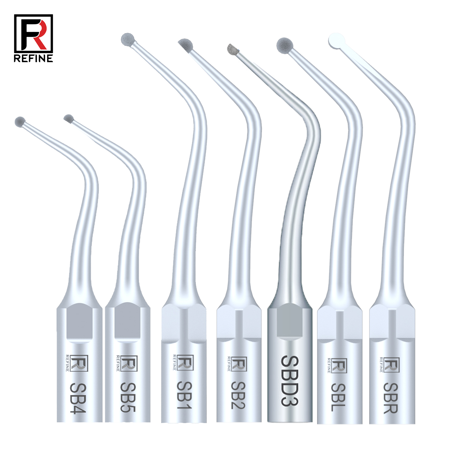 5 Stücke Refine® Ultraschall Scaler Spitzen für Restauration SB1 SB2 SB3 SB4 SB5 SBR SBL Kompatibel EMS Woodpecker