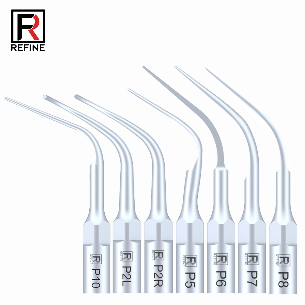5 Stücke Refine® Ultraschall Scaler Spitzen für Parodontologie P2L P2R P2LD P2RD P5 P6 P7 P8 P10 P11 P12 P14L Kompatibel EMS Woodpecker