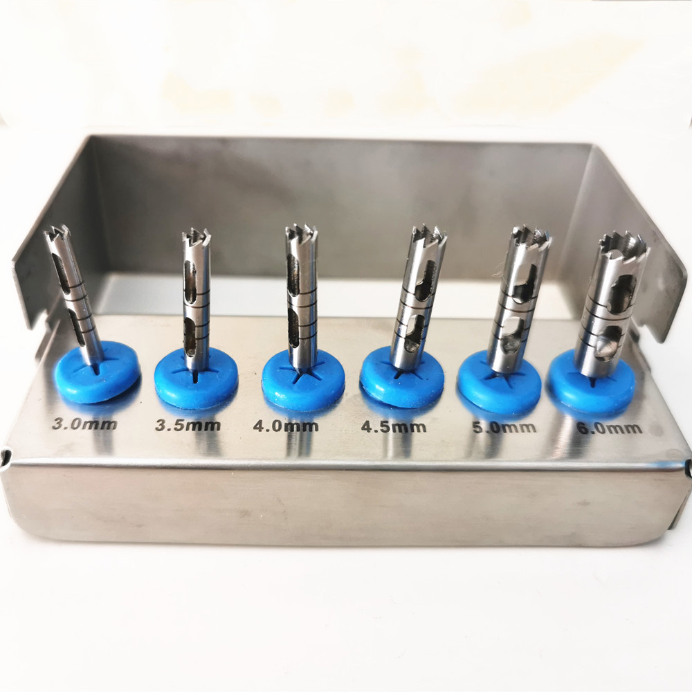 6 Teile/Satz Trephine Implantat Bohrer für Handstück mit niedriger Geschwindigkeit, Durchmesser 2,35 mm