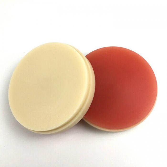 5 Stück PMMA Ronden OD98*25mm Zweifarbig A2+Rosa PMMA Fräsrohlinge (für Wieland CAD/CAM Fräsmaschine)