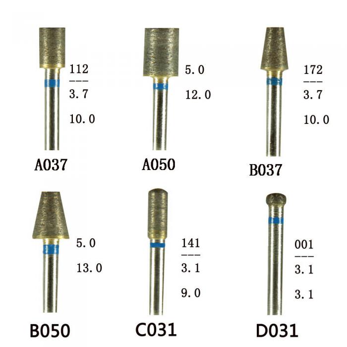 30 Stück/Set vollgesinterte Zahndiamantbohrer Dentallabor-Werkzeugsets