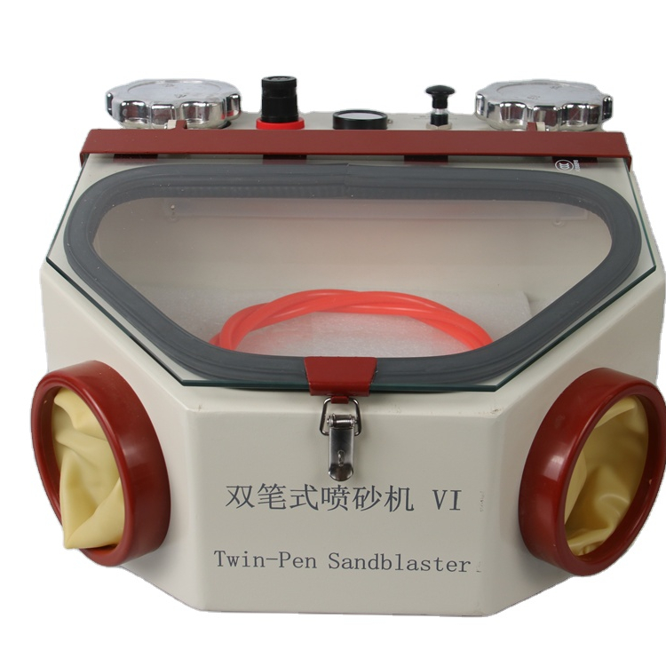 LZ LZ-VI Dental Sandstrahlgeräte mit Twin-Stift + 2 Strahltanks + LED-Licht
