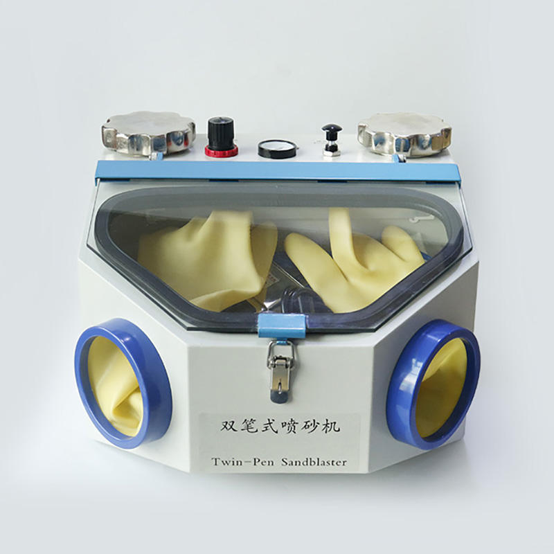 JinGong JG-218 Dentallabor Sandstrahlgerät Feinstrahlkabine Mit Twin-Stift