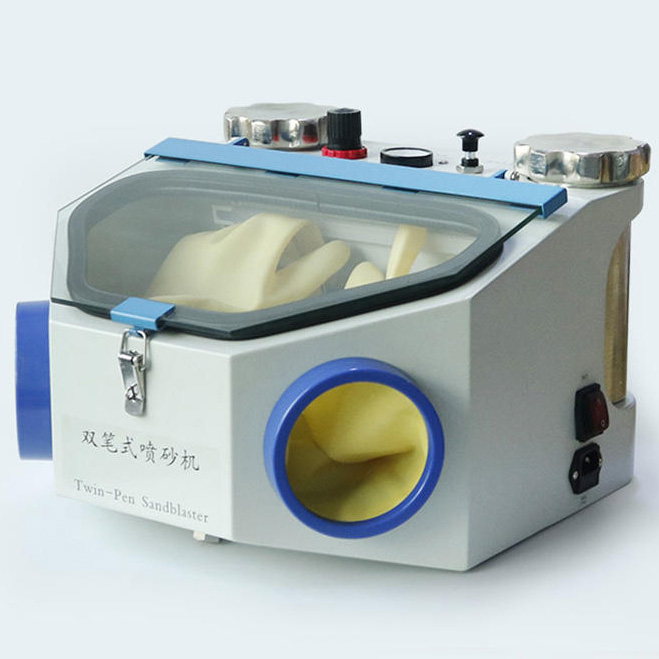 JinGong JG-218 Dentallabor Sandstrahlgerät Feinstrahlkabine Mit Twin-Stift