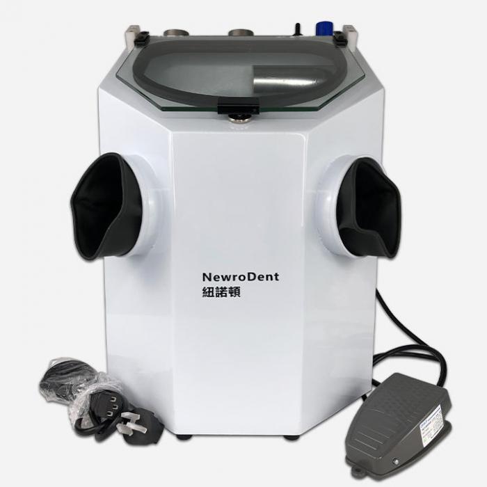 NewroDent® S-606 Dentallabor Sandstrahlgeräte Feinstrahlkabine mit zwei Stiften zum Polieren