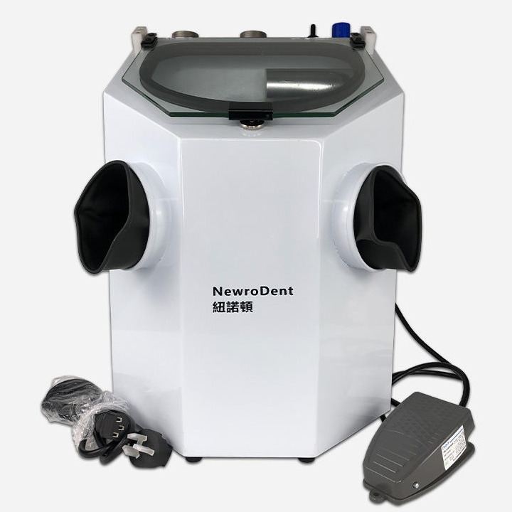 NewroDent® S-606 Dentallabor Sandstrahlgeräte Feinstrahlkabine mit zwei Stiften zum Polieren