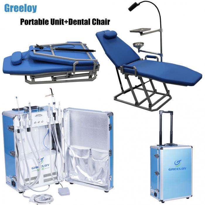 Greeloy® GU-P109 Zahnarzt tragbaren Klappstuhl +GU-P206 Mobile Zahnarzt Behandlungseinheit +Tasche