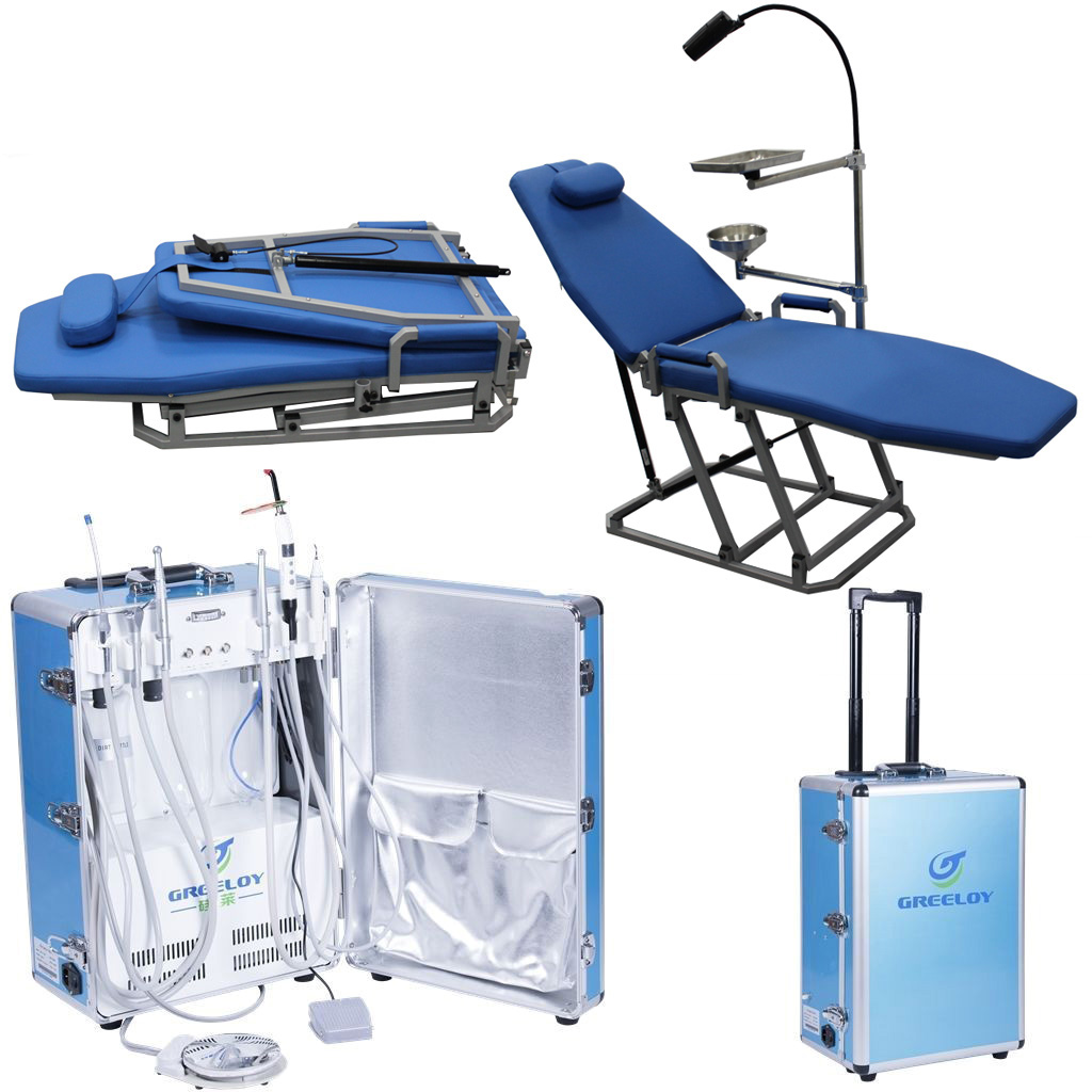 Greeloy® GU-P109 Zahnarzt tragbaren Klappstuhl +GU-P206 Mobile Zahnarzt Behandlungseinheit +Tasche