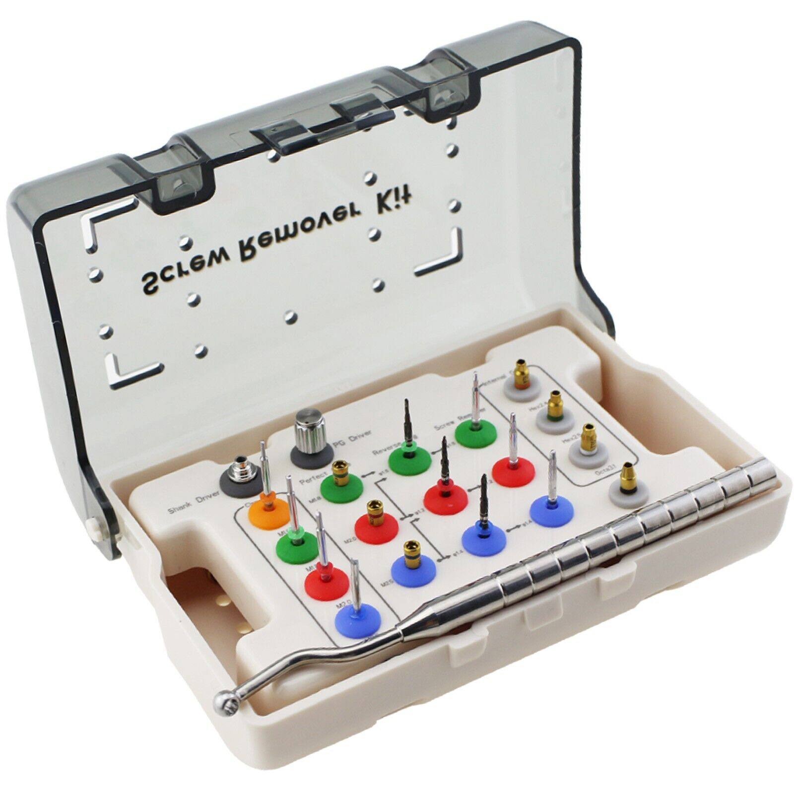Extraktionsset für implantat gebrochene Schraube (Instrumentarium zur Entfernung von Schrauben)