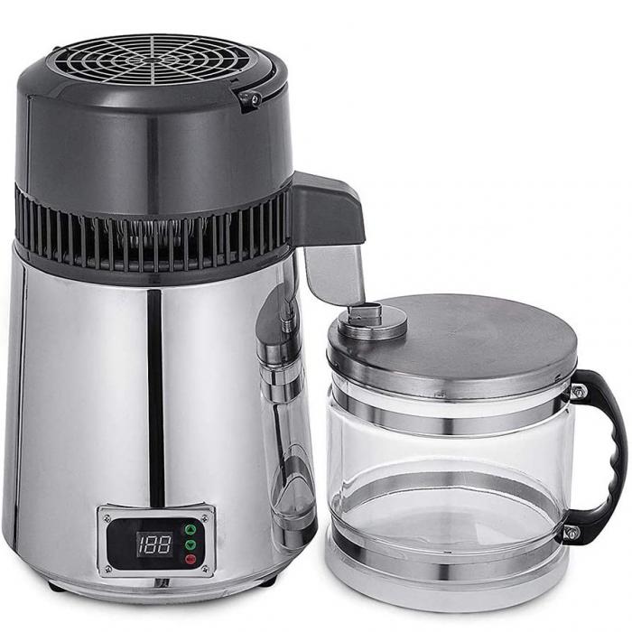 750W 4L Zahnheilkunde Edelstahl Wasserdestillationsgeräte Maschine mit Glaskanne