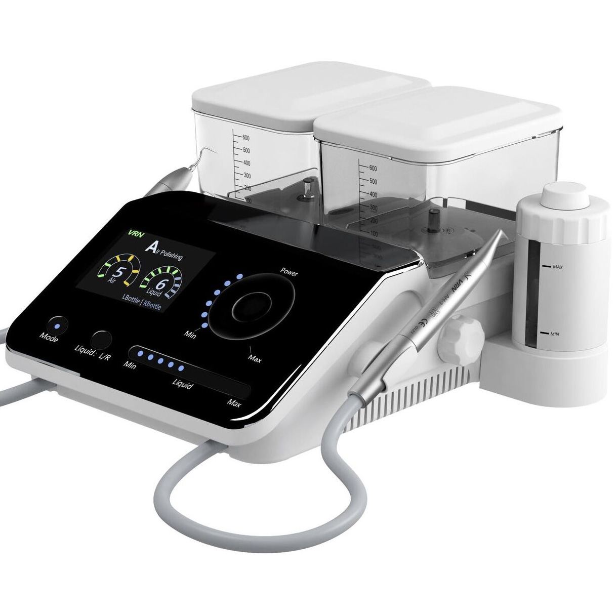 VRN Q6 6-in-1 Airflow Pulverstrahlgerät Zahnarzt + UltraschallScaler (Supragingivales + subgingivales Handstück)