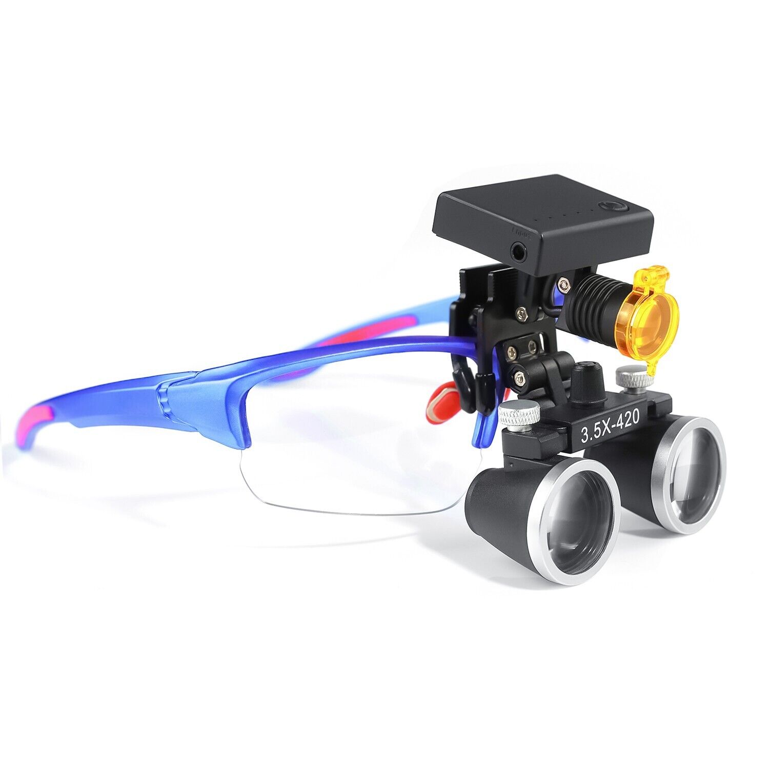 YUYO DY-117 Zahnarzt Lupenbrille mit Licht (3,5-Fache Lupenbrille + DY-010 3W LED Lupenbrille Licht)