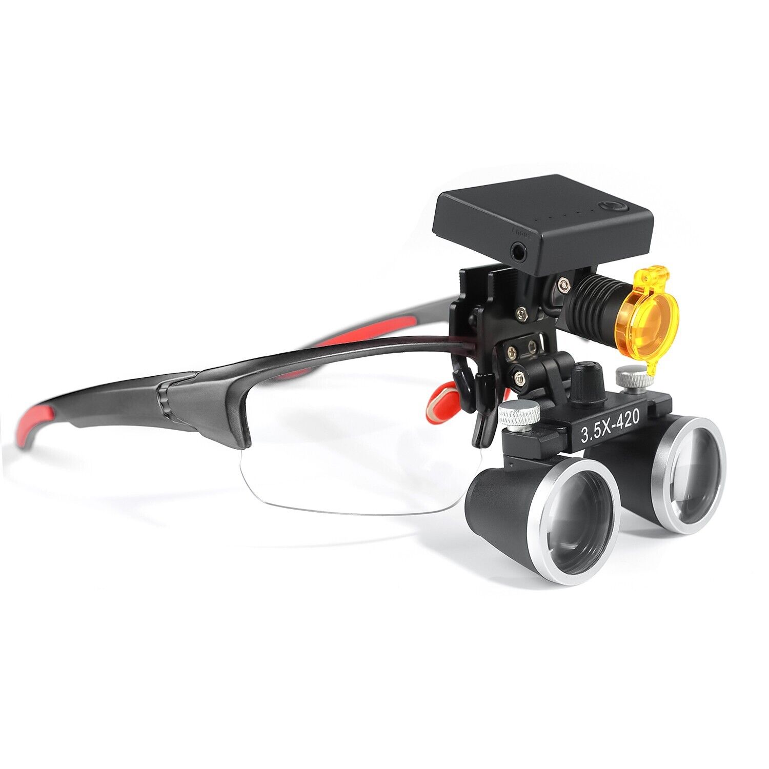 YUYO DY-117 Zahnarzt Lupenbrille mit Licht (3,5-Fache Lupenbrille + DY-010 3W LED Lupenbrille Licht)